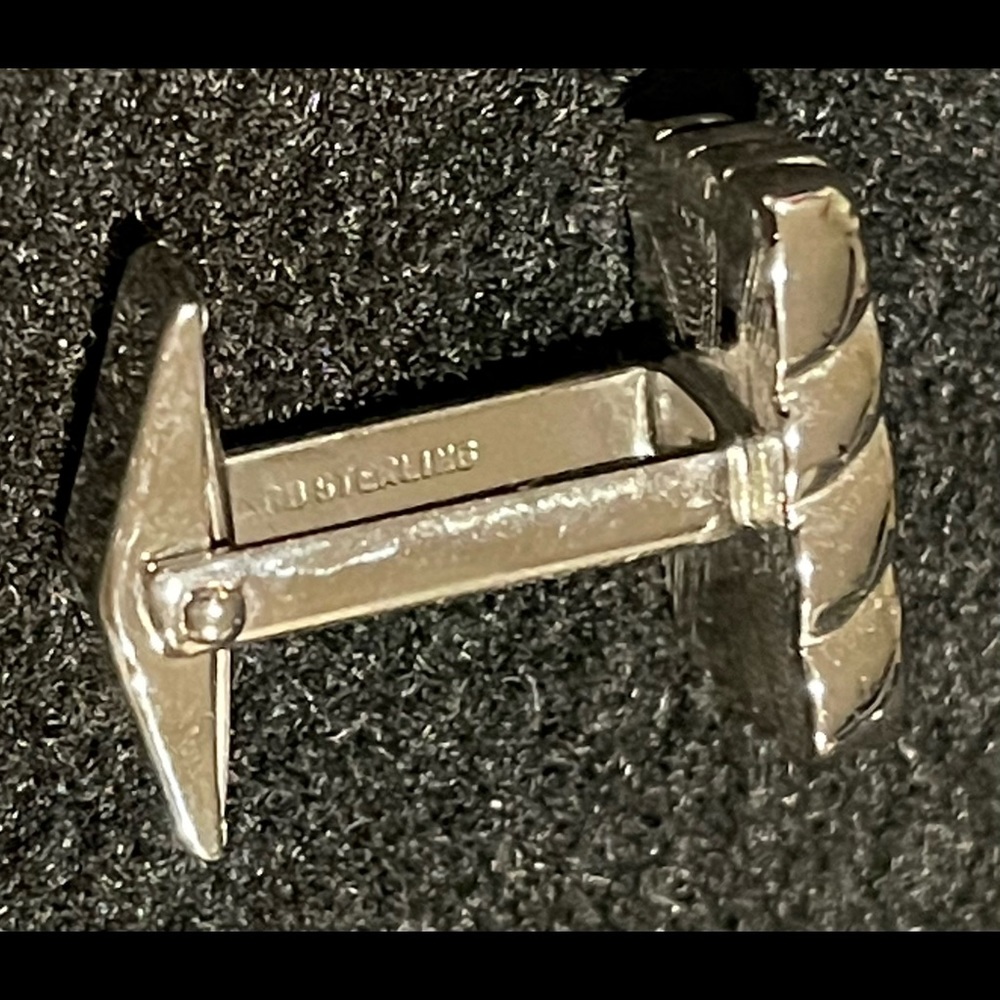 Sterling Silver Rectangular Cuff Links - image 4